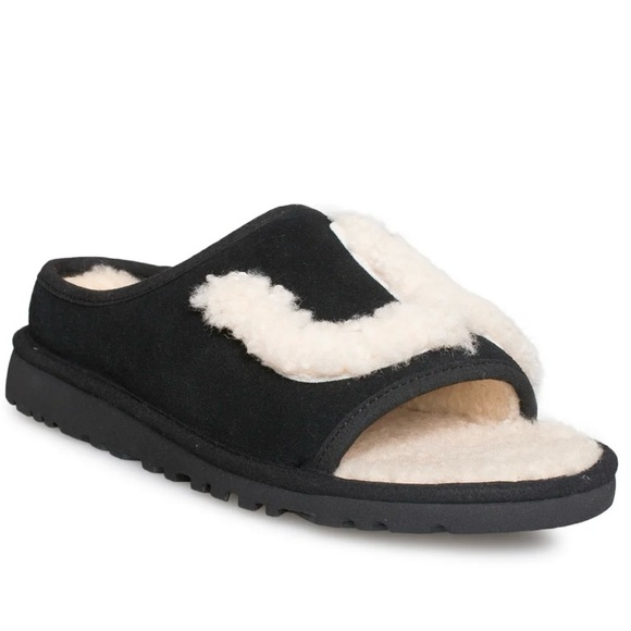 Ugg Black and Cream Women's Slide Slippers BRAND NEW IN BOX - Picture 1 of 4